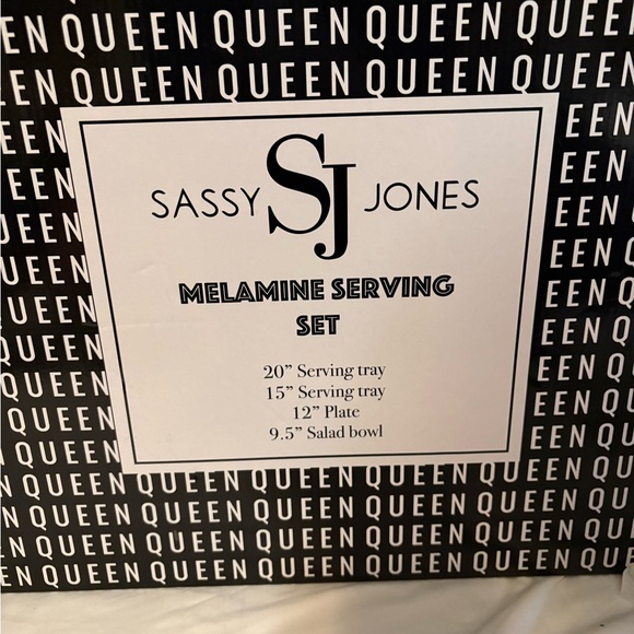Sassy Jones Other - Sassy Jones Black and White Melamine Serving Set
